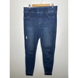 Spanx Pull On Skinny Blue Denim Jeans Womens Plus Size 1X